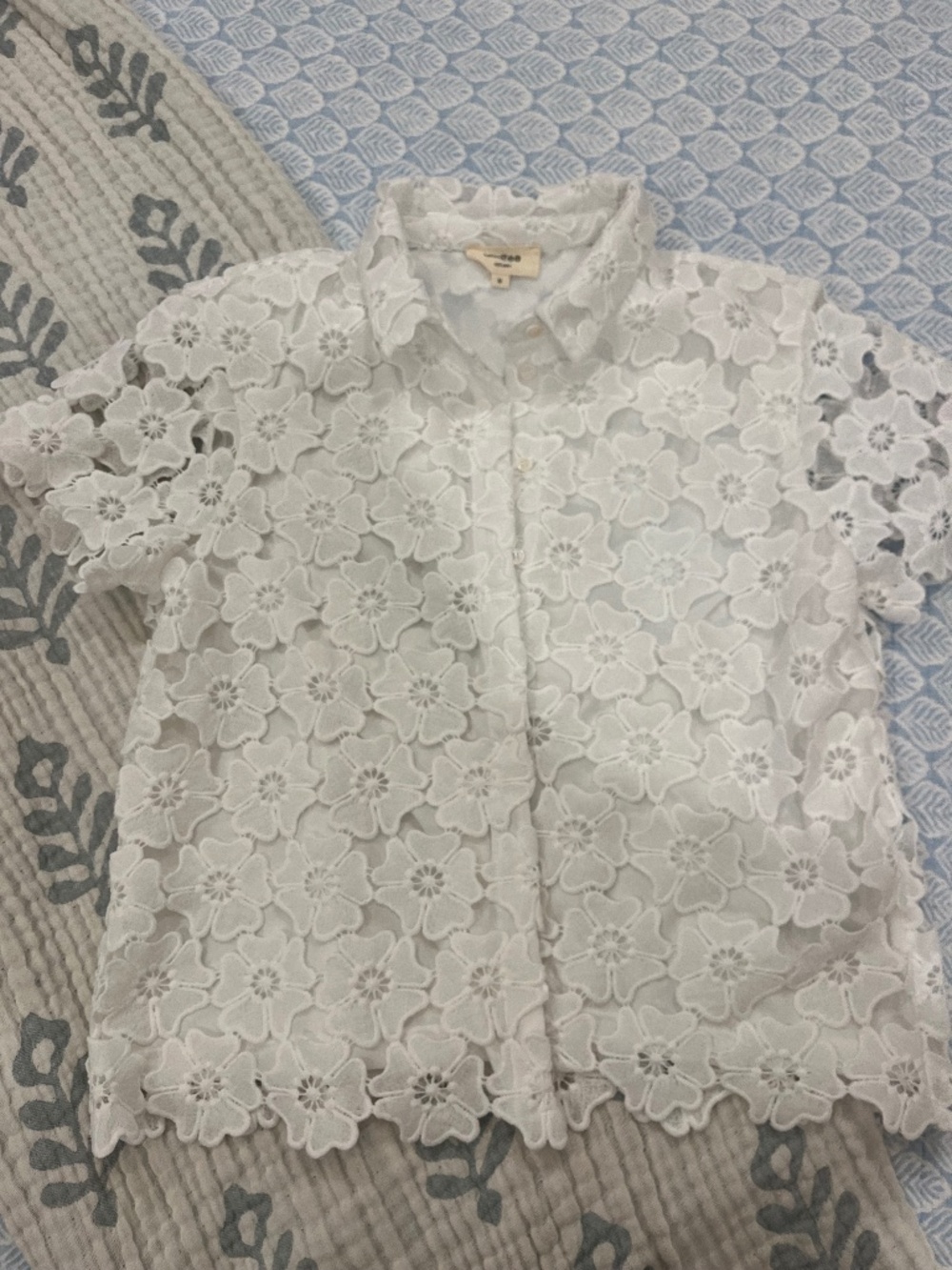 Umgee button down, short sleeved, lined top